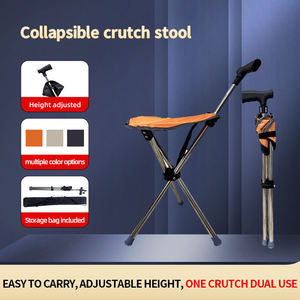 Trípode plegable ligero Bastón con asiento para ancianos Senderismo Silla de viaje Bastón cómodo para uso en movimiento - Product Image 3