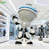 Sculpture de robot de dessin animé avec lumière LED personnalisée, statue décorative en résine FRP, style moderne, ornement, marque Maoping, cadeau d'affaires, décoration de la maison