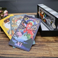 Tarot de taille personnalisée Trait physique holographique Oracle True Black Tarot