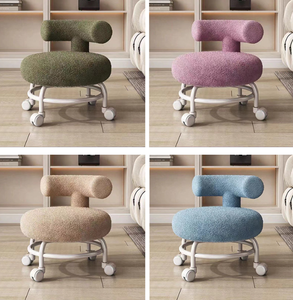 Banc à langer multifonctionnel moderne en laine d'agneau avec dossier et roulettes, idéal pour chambre à coucher - Vente en gros usine - Product Image 6