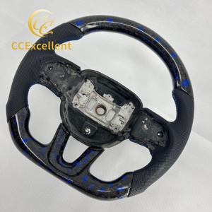 Volant en fibre de carbone forgée avec flocons bleus pour <span class=keywords><strong>Dodge</strong></span> Charger/Challenger/Hellcat/Durango/Jeep <span class=keywords><strong>SRT</strong></span>/Trackhawk 2015-2023 - Product Image 3