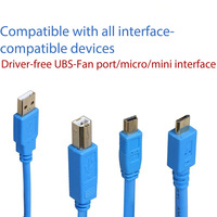 Câble de téléchargement de données pour programmation PLC, optimiseur de signal, avec ports USB carrés / Mini USB en T / Micro USB plats, pour contrôle industriel