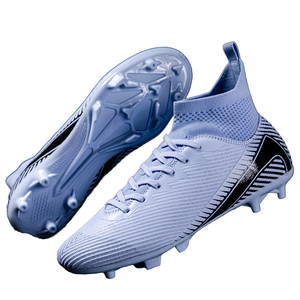 Botas de Fútbol Profesionales para Hombre, Color Azul Claro, de Caña Alta, Tacos FG, Venta al Por Mayor, Personalizables, para Entrenamiento y Partidos Internacionales - Product Image 1