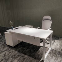 Bureau en bois moderne en forme de L Boss CEO Manager Table d'ordinateur pour le bureau