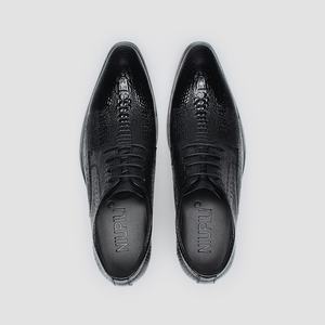 Chaussures britanniques à bout pointu pour hommes, chaussures de cérémonie pour hommes, chaussures à boucle, chaussures en cuir de style tibétain, chaussures en cuir de vache - Product Image 4