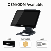 Terminal de Ventas Táctil Glong Windows con Intel I5 para Cajeros de Restaurantes, Base Plegable que Reduce el Tamaño del Paquete, Color Negro, 1 Año de Garantía