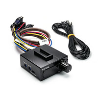 Controlador de nivel RCA universal Recoil LCVT con voltímetro digital y termómetro - Perilla de control de ganancia de amplificador integrada en el tablero y perilla de bajos remota