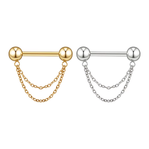 Xinfocus nuevo diseño de moda <span class=keywords><strong>Piercing</strong></span> <span class=keywords><strong>cadena</strong></span> colgante pezón <span class=keywords><strong>Piercing</strong></span> 14G joyería de acero inoxidable <span class=keywords><strong>Piercing</strong></span> de moda para Mujeres Hombres - Product Image 1