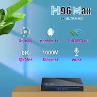 H96 Max Android 11 TV Box RK3566 Rockchip 4GB/32GB 8GB/64GB Smart BTV Box 2.4G/5G Wifi BT4.0 Set Top Box