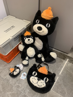 Porte-clés en peluche Jelly Cat, sac bandoulière, chat noir, grande poupée, jouet pour enfants, matériau en peluche ultra-doux avec rembourrage en coton PP