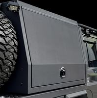 Caisse de camionnette tout-terrain en aluminium étanche avec porte-roues de secours double, personnalisée pour camping-car, compatible Hilux Ranger LC79, pour l'extérieur