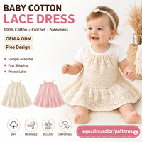 Vestido de Ganchillo Estilo Boho para Bebé Niña, 100% Algodón, Sin Mangas, Elegante, Ropa de Verano para Niños, Personalizable