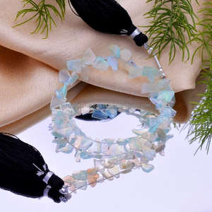 Cuentas de Ópalo Etíope Premium Hechas a Mano de la Mejor Calidad, Super Creativas, en Forma de Rodaja Pulida, para Joyería DIY - Product Image 1