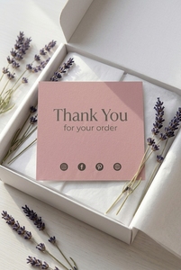 Tarjetas de Agradecimiento Minimalistas Color Rosa Empolvado, Logotipo Personalizado, Tarjetas de Inserción para Pequeñas Empresas, Impresión al por Mayor, Empaquetado para Bodas y Boutiques, OEM - Product Image 3