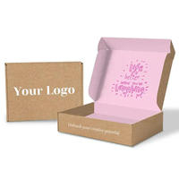 Caja de Cartón Corrugado Rosa con Logotipo Personalizado, Material Reciclado