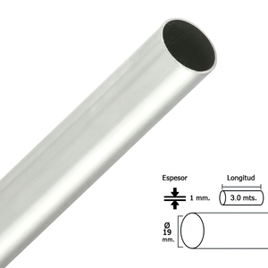 Barra rotonda cromata per armadietto 19 mm. O/ (barra da 3,0 metri) - Product Image 1
