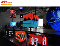 MW Mini LED Rubik küp ekran yaratıcı 4 taraflı 5 taraflı reklam Rubik küp Logo marka ekran P3.91 Rubik küp ekran