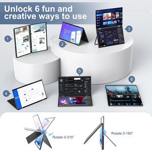 Moniteur portable double InnoView 15,6 <span class=keywords><strong>pouces</strong></span> 315 °   Ajustement de l'écran |   Moniteur double écran USB-C pour ordinateur portable, Mac, Windows - Product Image 4