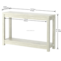 Console moderne en bois avec étagères de rangement pour villa, hôtel ou entrée de salon