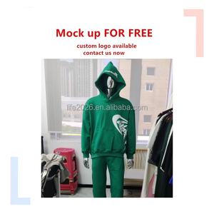 Ensemble de survêtement unisexe tendance pour homme, 2 pièces, streetwear, jogging, sweat-shirt à manches longues, pantalon de survêtement en peluche personnalisé et sweat-shirt à capuche - Product Image 2
