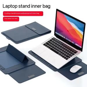 Bolsa de ordenador portátil con logotipo personalizado para Macbook Air PU cuero 13/14/15/15.6 pulgadas funda para portátil funda para ordenador portátil con alfombrilla de ratón con soporte - Product Image 6