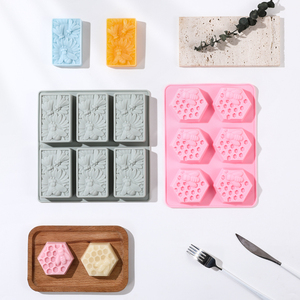 La fábrica MUYULINS puede personalizar un molde de abeja de 6 cavidades y múltiples formas, molde de jabón de silicona antiadherente de grado platino LFGB, libre de BPA. - Product Image 6