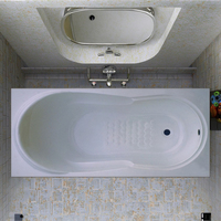 Bain à remous moderne blanc écologique en acrylique MATCH WELL, fonction de trempage, installation encastrée, forme rectangulaire, 1 salle de bain