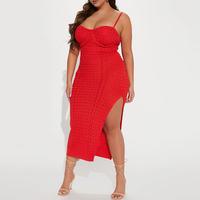 Robe longue en tricot fendu à fourche Robe pull grande taille Pull OEM Fournisseur d'usine Pull