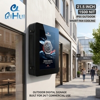 Écran mural extérieur 21,5 pouces, haute luminosité, IP55, étanche, boîtier en acier galvanisé, 1500 nit, affichage numérique FHD, arrêt de bus