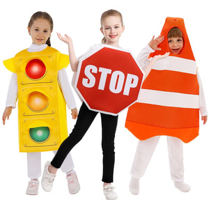 ชุดเล่นบทบาทสัญญาณไฟจราจรสำหรับเด็กสำหรับการแสดงบนเวทีโรงเรียนอนุบาลชุดคอสเพลย์แต่งตัว - Product Image 1