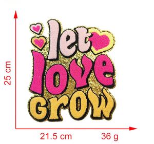 Patch thermocollant en chenille brodé Xoxo Let love Grow Kiss Mama Valentine, grande taille, pour T-shirts et sweats à capuche - Product Image 5