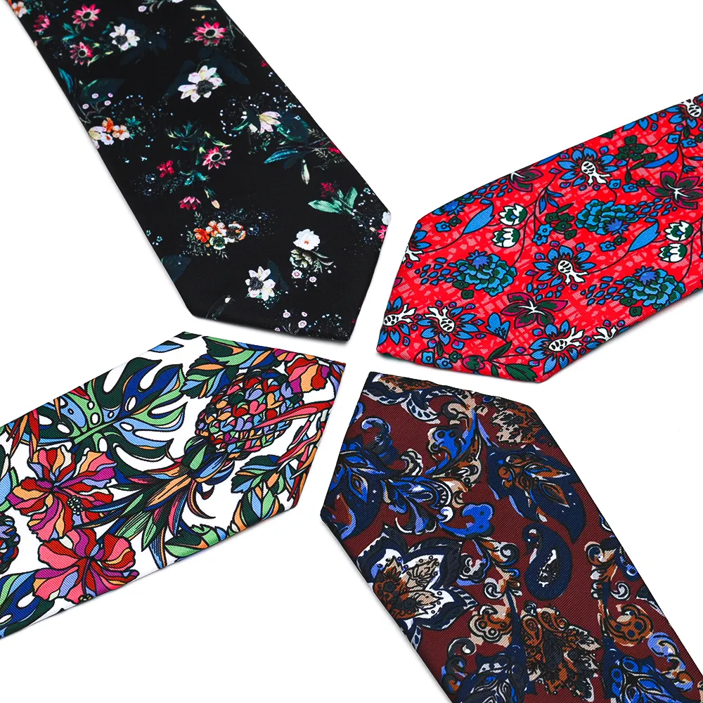 Yili Venta caliente 100% Impresión digital orgánica pura Corbatas de seda hechas a medida italianas para hombres Últimos diseños