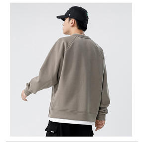 高品质秋季男士复古花棉加厚羊毛衬里宽松长袖拼接卫衣 T 恤 - Product Image 6