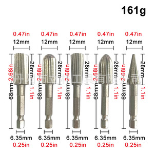 Mr Drill Rotary Files 5 Piece Set Tapered Rasp Cut High Speed Steel For Woodworking - Product Image 2