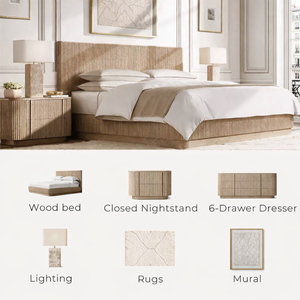 モダンなアパートメント無垢材ベッド寝室家具リゾートホテル室内木製ベッドモダンなヴィラアパートメント寝室家具セット - Product Image 2