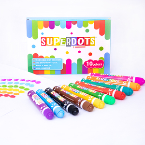 Washable Dot Makers 10mm Tip 20ml 10pcs <strong>Set</strong>, Child-Safe Ink Dot Pens for Preschool Art &amp; Classroom Creativity - Product Image 2