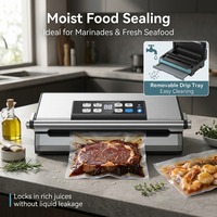 Mesin Vacuum Sealer dengan Pompa Ganda, Kawat Pemanas Ganda, Tampilan Digital, Desain Pegangan untuk Menjaga Kesegaran Makanan