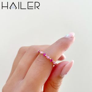 Кольца из цельного золота 10К, 14К, 18К, ювелирные изделия для женщин, обручальные кольца с лабораторным рубином, обручальные кольца для женщин - Product Image 3