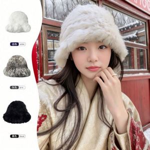 Wholesale Luxury Female Winter <b>Hats</b> Soft <b>Warm</b> Lady's Furry Winter Bucket <b>Hat</b> for Women - Product Image 2