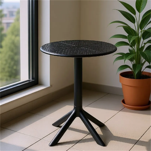 Mesa de Comedor Redonda de Plástico Moderna y Sencilla para Exteriores, Precio de Fábrica al por Mayor, para Hoteles, Campamentos, Talleres, Escuelas y Parques - Product Image 1