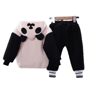 Costume de velours épais à la mode pour les nouveaux bébés garçons <span class=keywords><strong>et</strong></span> filles hiver Style décontracté vêtements pour enfants avec <span class=keywords><strong>pull</strong></span> à demi-fermeture éclair - Product Image 1