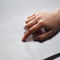 Papier d'entraînement au braille Bloc-notes en plastique Braille Outil d'apprentissage scolaire Matériel d'apprentissage des personnes aveugles