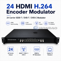 Modulador Codificador 24 Canales H.264 a RF ISDB-T DVB-T DVB-C para Cabecera de CATV