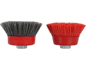 Nylon Abrasive Brush Polish Wire Filament Cup Wire Brush stainless brass wheel crimped steel wire brushes