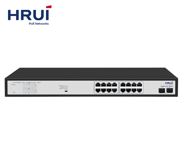 OEM/ODM Cost-effectiveness 16-Port Gigabit PoE Switch with Dual 2.5G SFP Uplinks, 185W PoE Budget, 60W HiPoE, 8KV ESD, VLAN