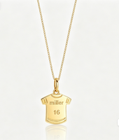 Collier pendentif maillot personnalisé gravé avec nom et numéro, en acier inoxydable plaqué or 18 carats, cadeau personnalisé pour fan de sport ou athlète, étanche