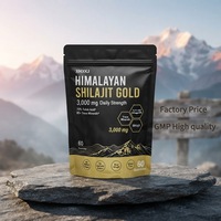 Gummies de Shilajit de l'Himalaya Or 3000mg, Acide Fulvique, Oligo-éléments, Ashwagandha, Complexe de Mousse de Mer, Complément Alimentaire, Gommes de Shilajit