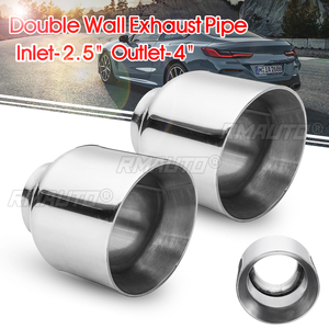 2 unidades de puntas de escape universales para coche, tubo de escape de doble pared con salida en ángulo, boquilla de 63mm-101mm - Product Image 2