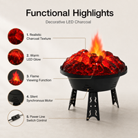 Mini Cheminée LED de Table Décorative, Lampe Portable d'Intérieur à Effet de Flamme pour Ambiance Maison et Hôtel