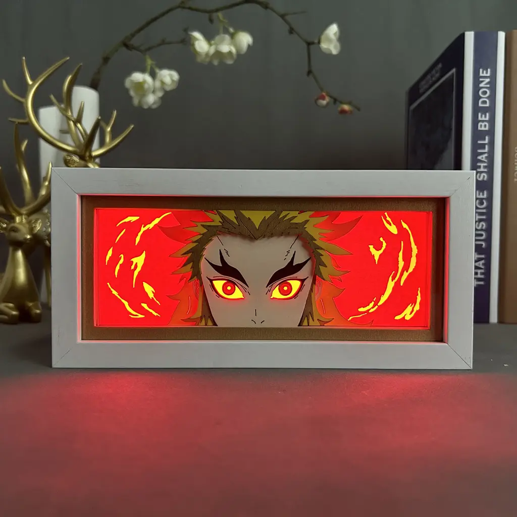 2023 Hisoka Anime Decoration Frame Paper Cut Light Box Custom Kids Gift 3D Night Light Carved Paper Lamp For Gift